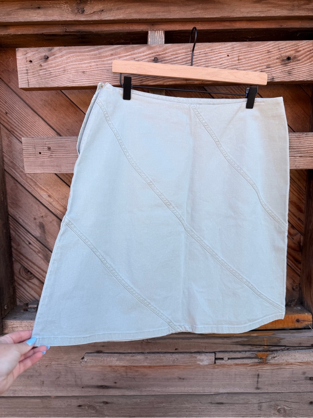 Susan Bristol Light Beige A-Line Skirt - Picture 2 of 5